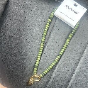Madewell Semiprecious Beaded Monstera Charm Necklace